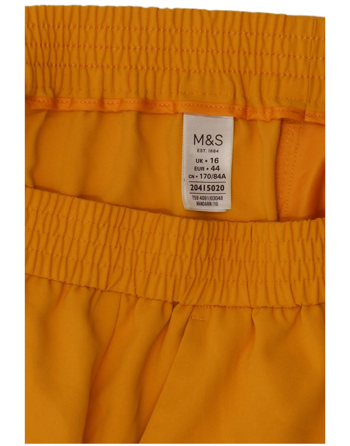 Marks & Spencer Damska prosta spódnica UK 16, duża, W34, żółty poliester