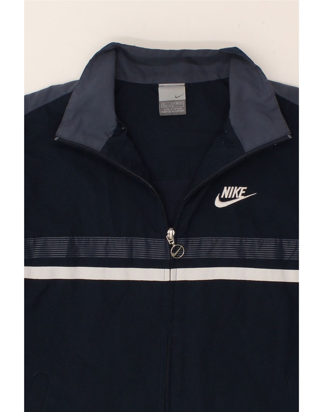 NIKE Boys Graphic Tracksuit Top Jacket 10-11 Years Medium Navy Blue Vintage Nike and Second-Hand Nike from Messina Hembry 