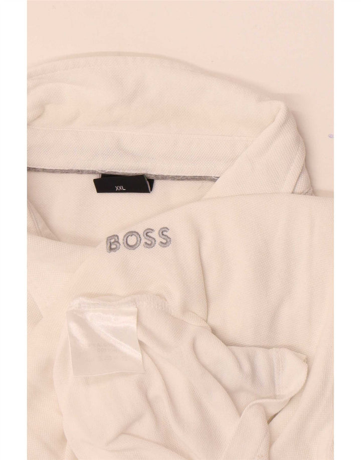Męska koszulka polo Hugo Boss 2XL, biała bawełna