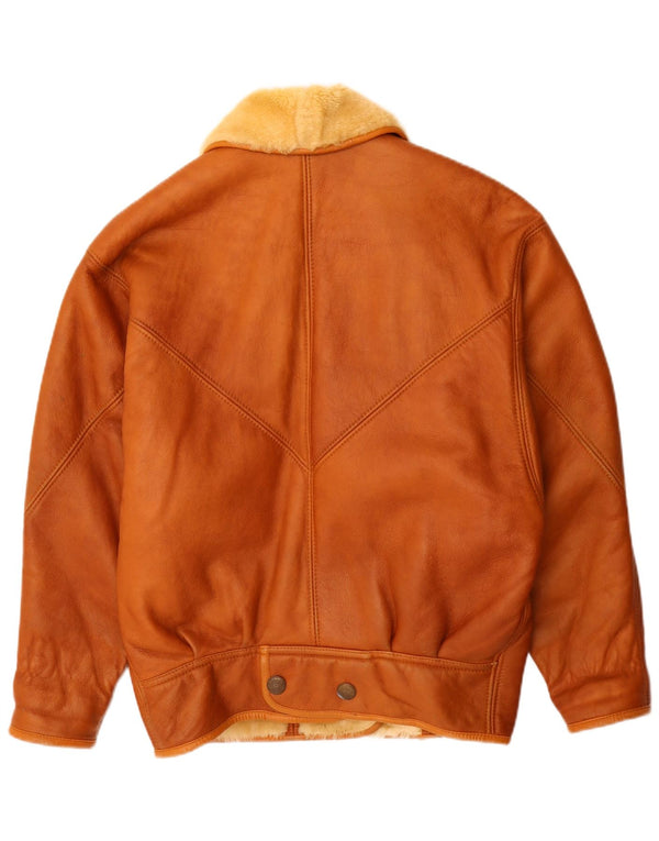 Vintage damska kurtka oversize Shearling UK 16, duża brązowa