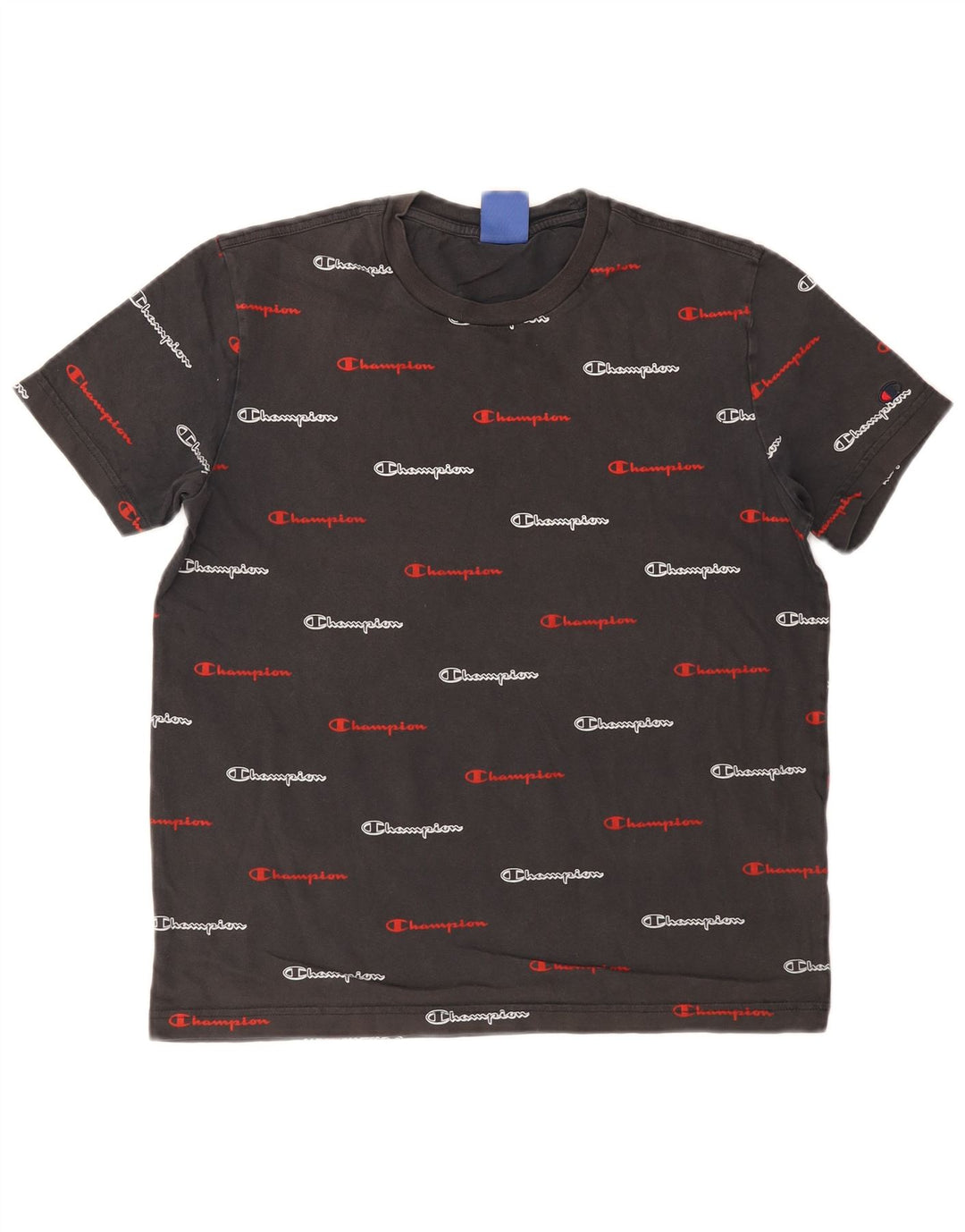 Męski T-shirt Champion z grafiką, mały, szary, bawełniany