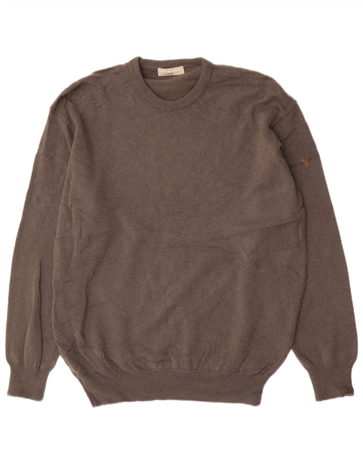 Męski sweter golfowy Lyle & Scott z okrągłym dekoltem, duży, szary
