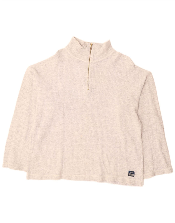 Sweter damski VINTAGE z zamkiem błyskawicznym UK 18 XL, szary