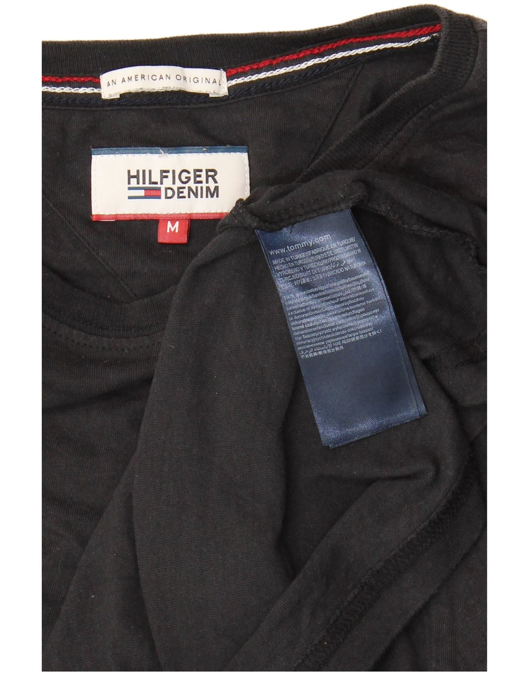 T-shirt męski Tommy Hilfiger Top, średni czarny, bawełniany