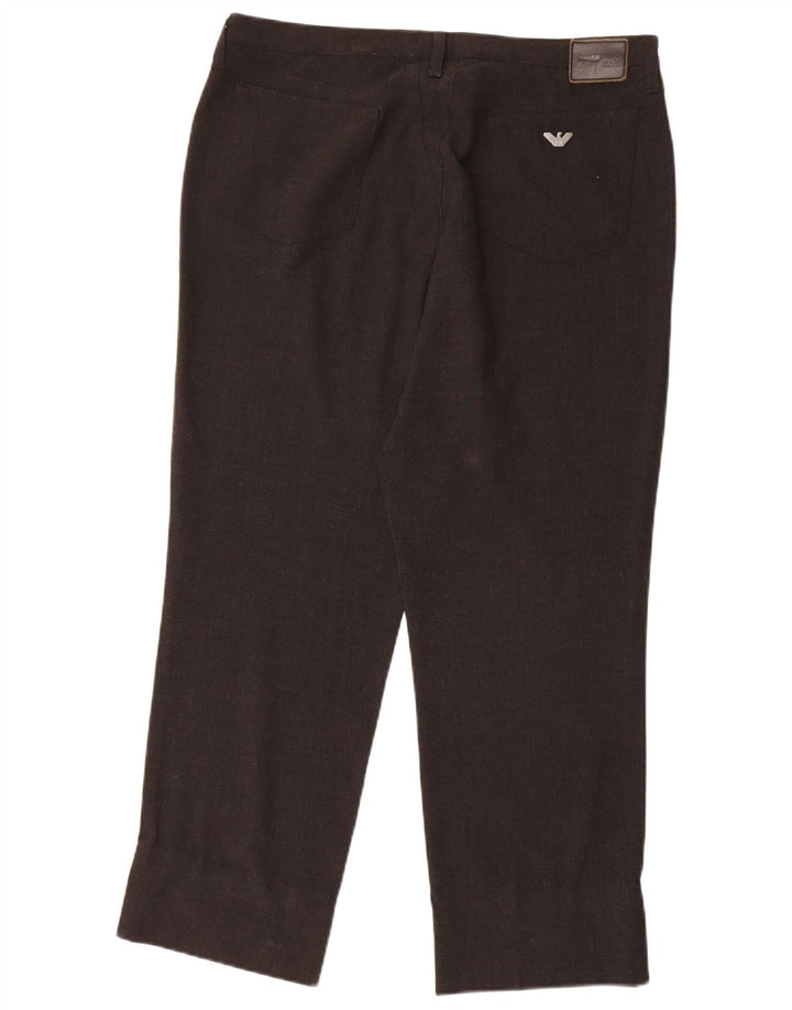 Spodnie damskie Armani Straight Casual W36 L27 Brązowe