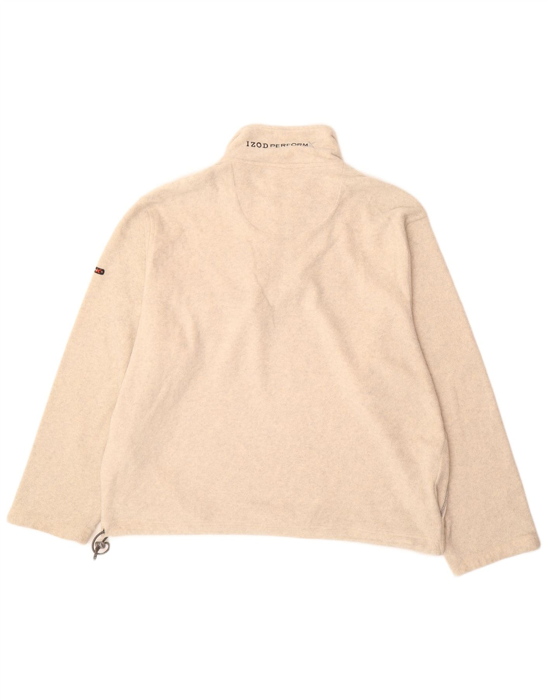 Izod Męski sweter polarowy z zamkiem błyskawicznym XL, beżowy, poliester