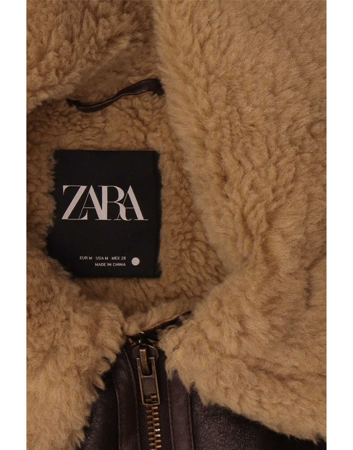Damska kurtka oversize Shearling Zara UK 14 Medium Brown