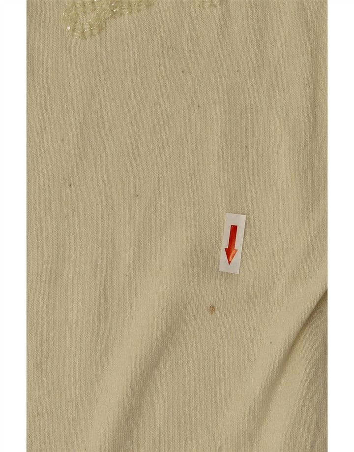 Damski sweter oversize Liu Jo UK 10 Small z wiskozy w kolorze złamanej bieli