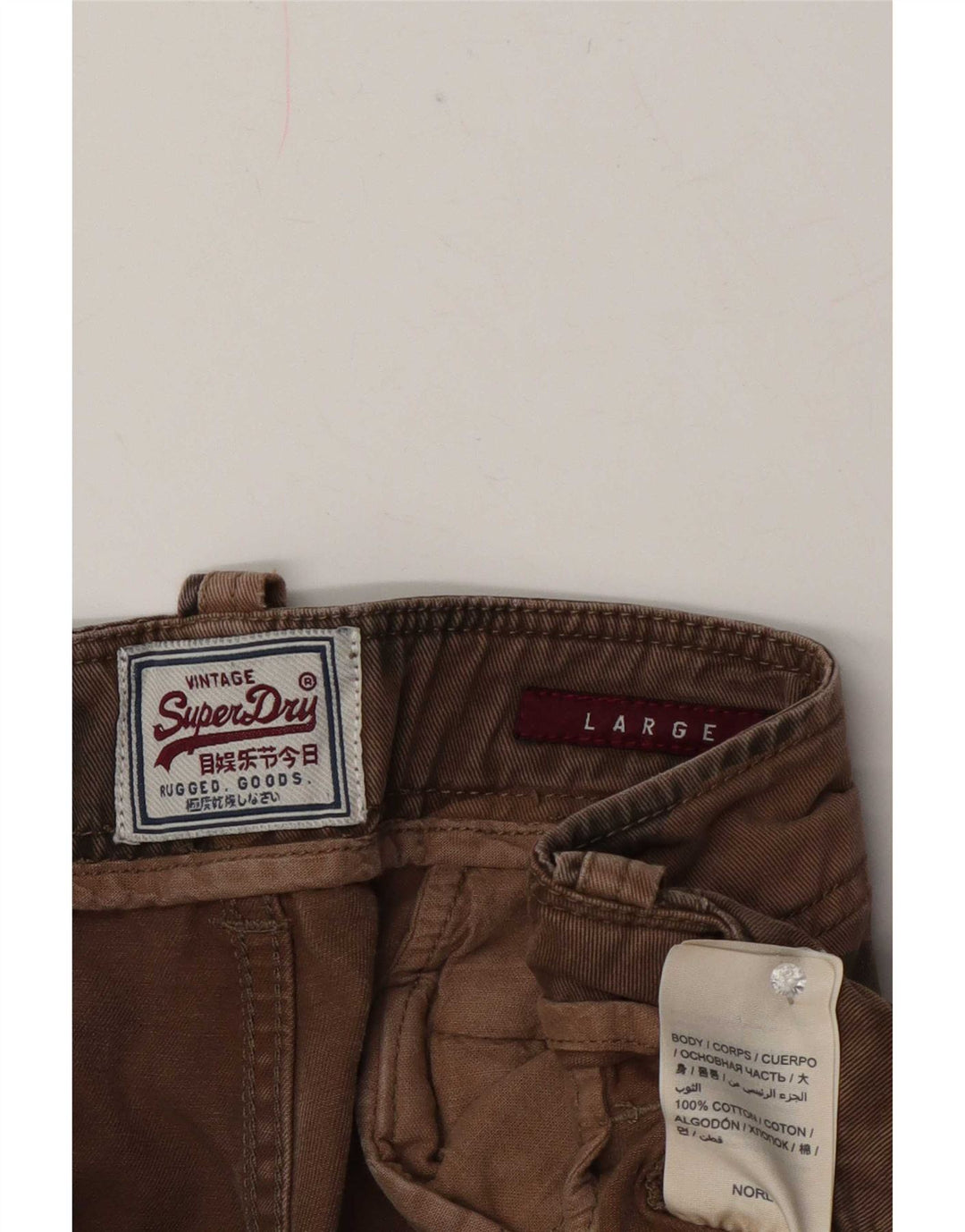 Męskie spodenki cargo Superdry, duże W36, brązowa bawełna w kamuflażu