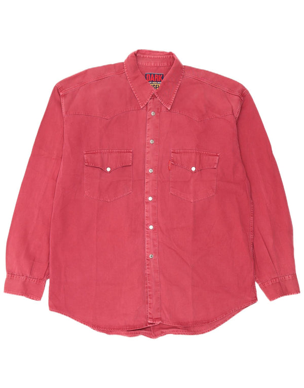 Koszula męska w stylu western XL, bordowa, bawełniana