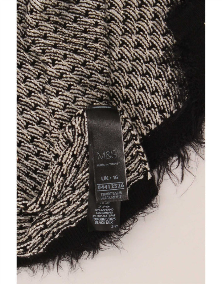 Marks & Spencer Damski sweter oversize UK 16, duży, czarny