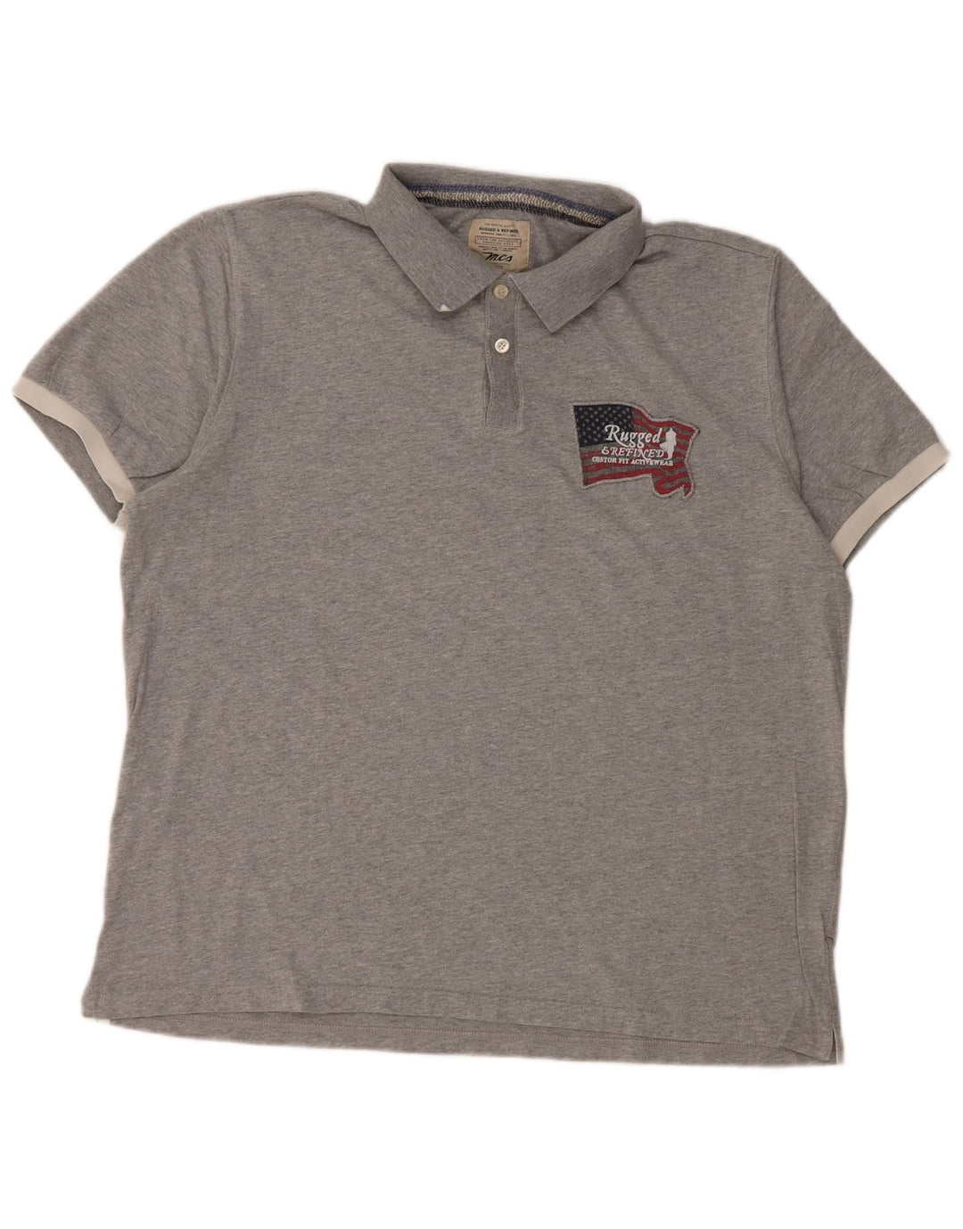 Męska koszulka polo z grafiką Marlboro Classics XL, szara, nakrapiana bawełna