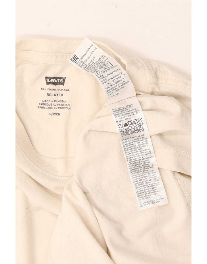 Męski T-shirt z grafiką Levi's o swobodnym kroju, mały, biały, bawełniany