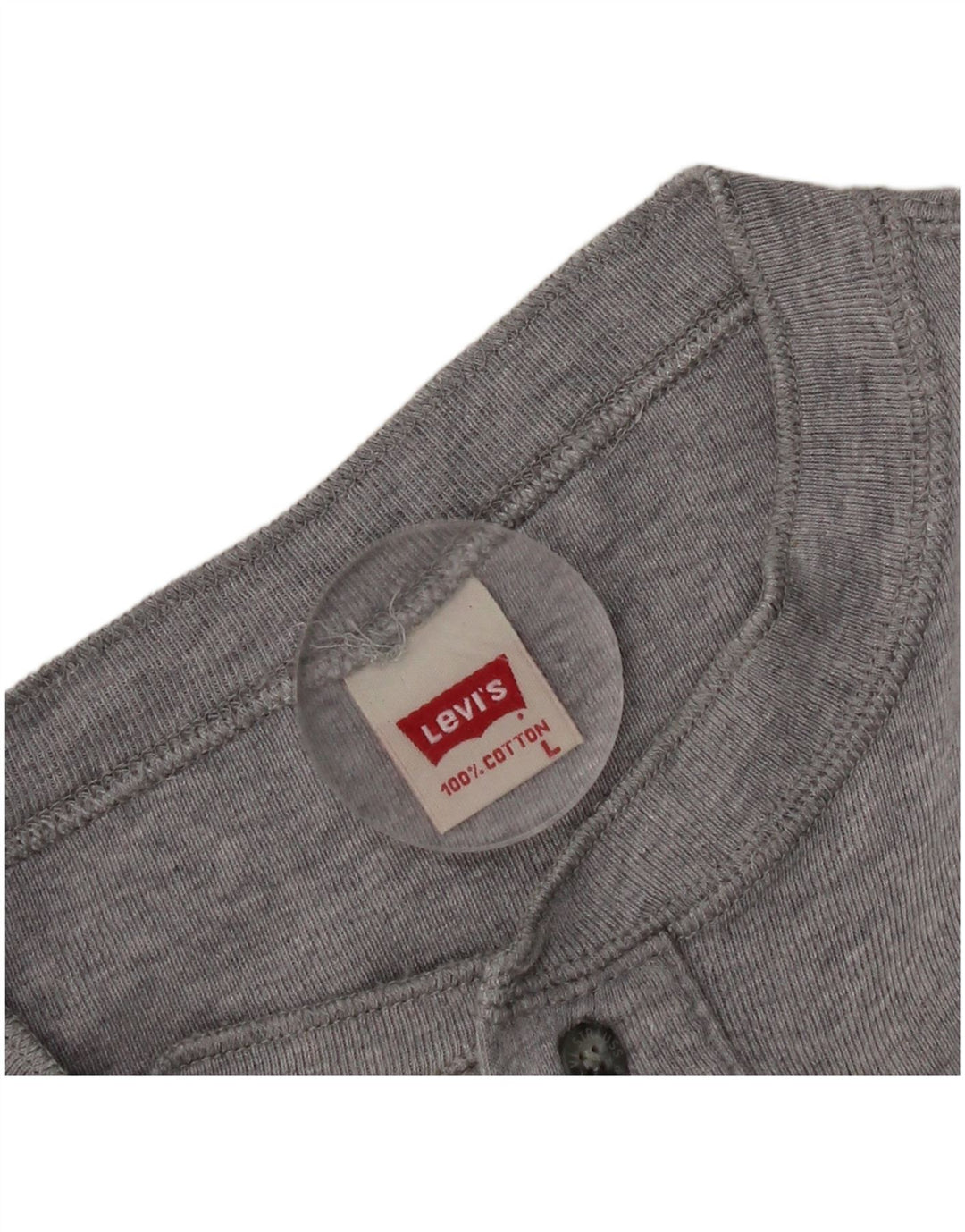 Męski top Levi's z długim rękawem, duży, szary, bawełniany