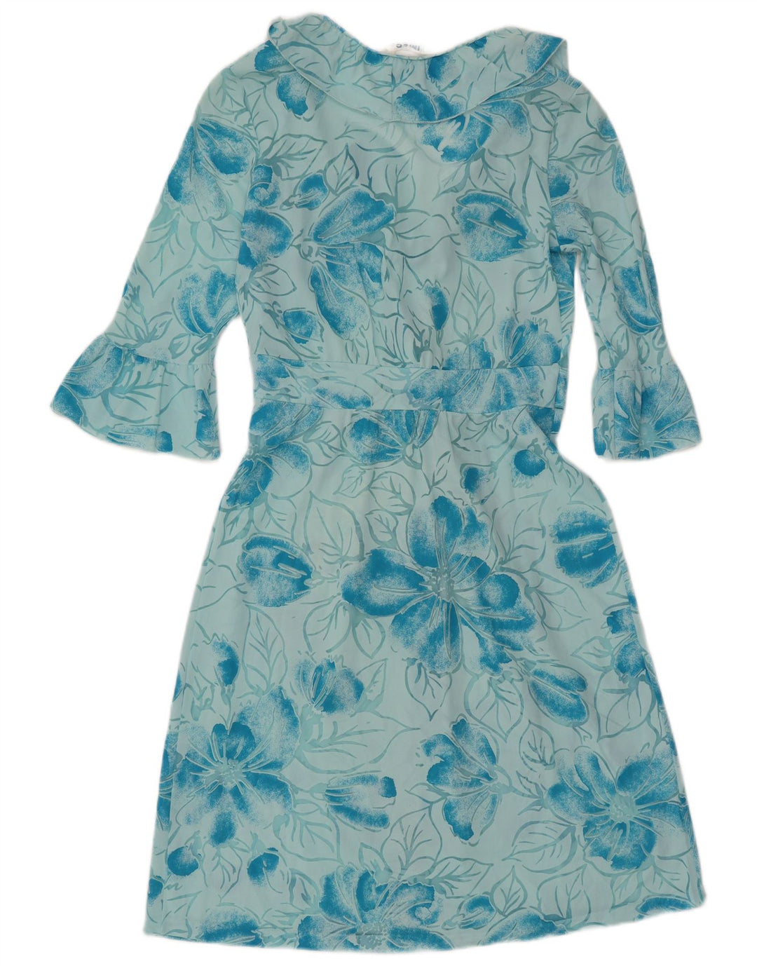 Damska sukienka o linii A z rękawem 3/4 Imec UK 12 Średni niebieski w kwiaty