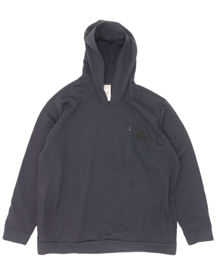 Adidas Męska bluza z kapturem 2XL Granatowy poliester