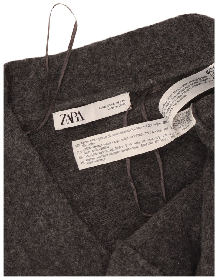 Damski sweter oversize Zara UK 10, mały, szary nylon