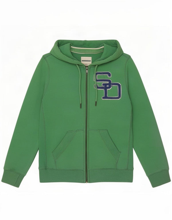 Damski sweter z kapturem i zamkiem błyskawicznym Superdry, UK 14, średni zielony, bawełniany