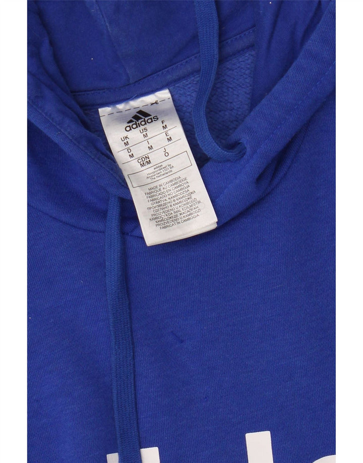 Męska bluza z kapturem Adidas Graphic, średnia niebieska, bawełniana