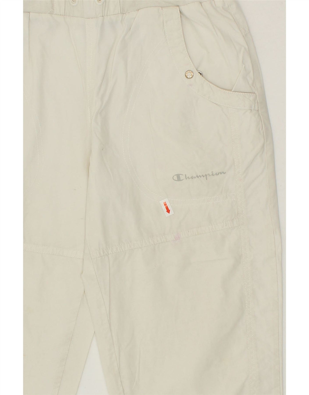 CHAMPION Womens Bermuda Sport Shorts UK 12 Medium Off White Vintage Champion and Second-Hand Champion from Messina Hembry 