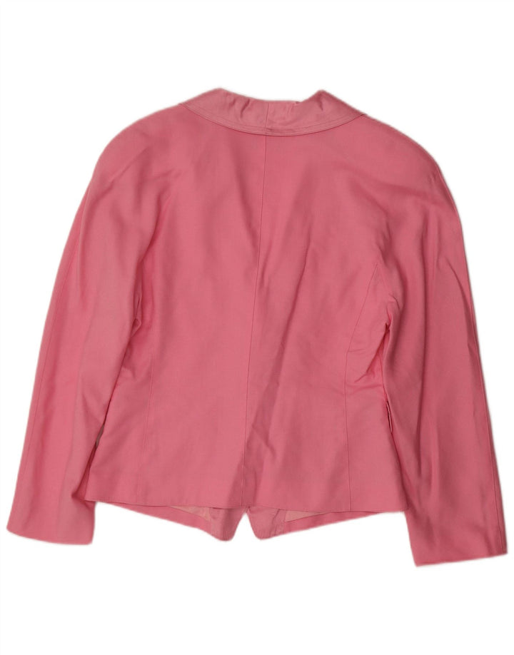 Damska marynarka zapinana na 3 guziki VERA MONT UK 14 w kolorze średniego różu w kwiaty