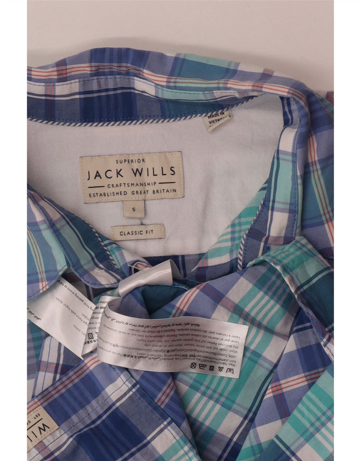 Koszula męska Jack Wills o klasycznym kroju, mała, niebieska, bawełniana krata