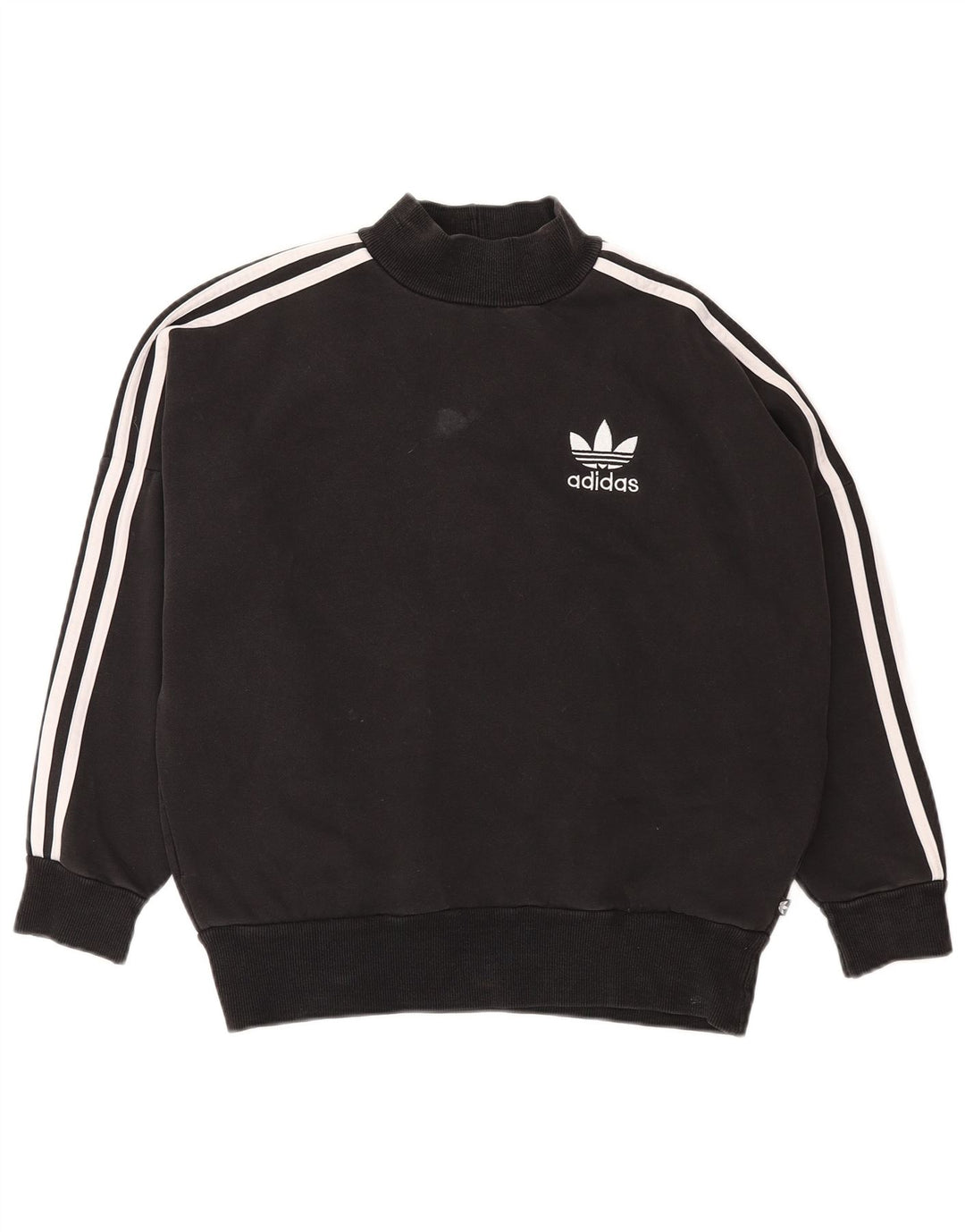 ADIDAS Womens Oversized Graphic Sweatshirt Jumper UK 18 XL Black
