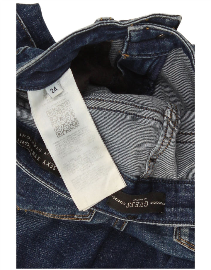 Damskie dżinsy Guess Curvy Straight W24 L26 Niebieskie bawełniane