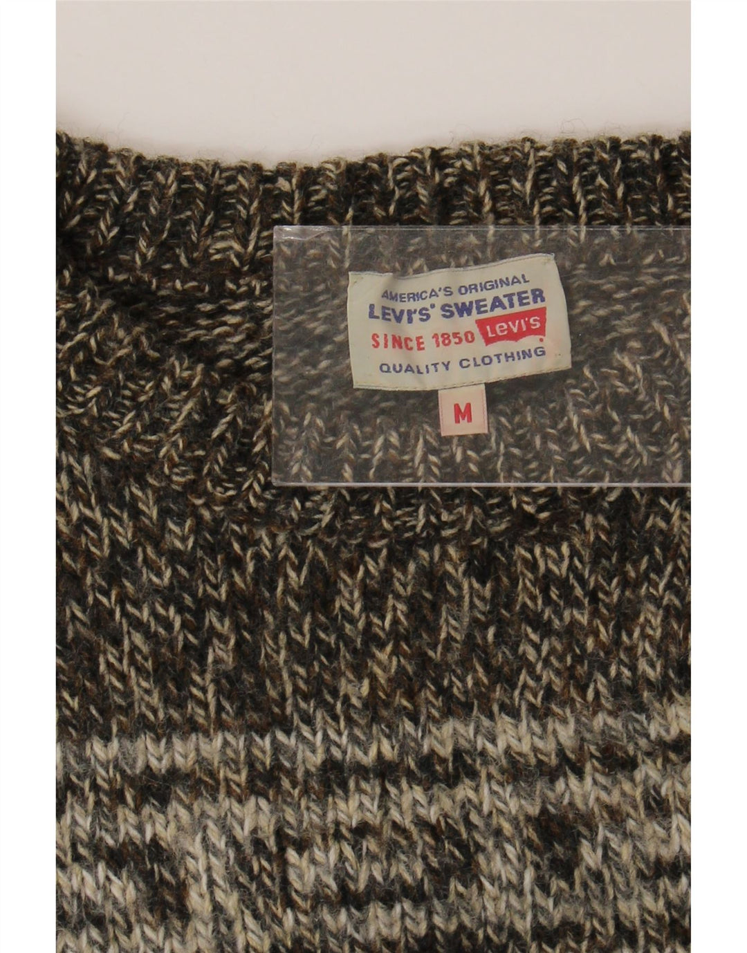 Damski sweter Levi's z okrągłym dekoltem UK 14 Średni brąz Fair Isle