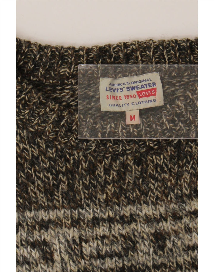 Damski sweter Levi's z okrągłym dekoltem UK 14 Średni brąz Fair Isle