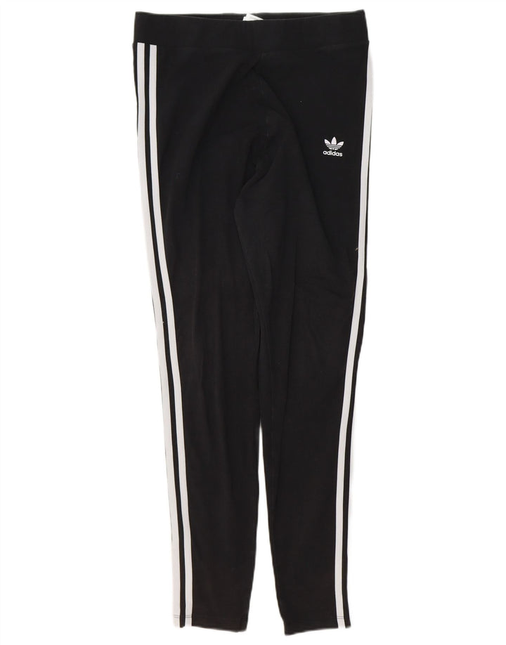 ADIDAS Womens Leggings UK 16 Large Black Cotton