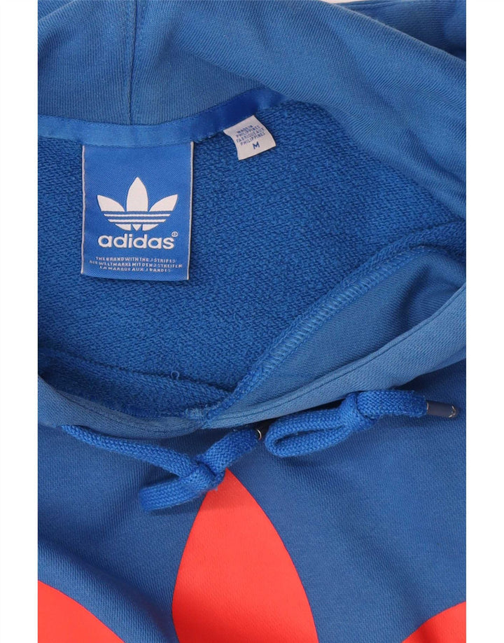 Męska bluza z kapturem Adidas Graphic, średnia niebieska, bawełniana