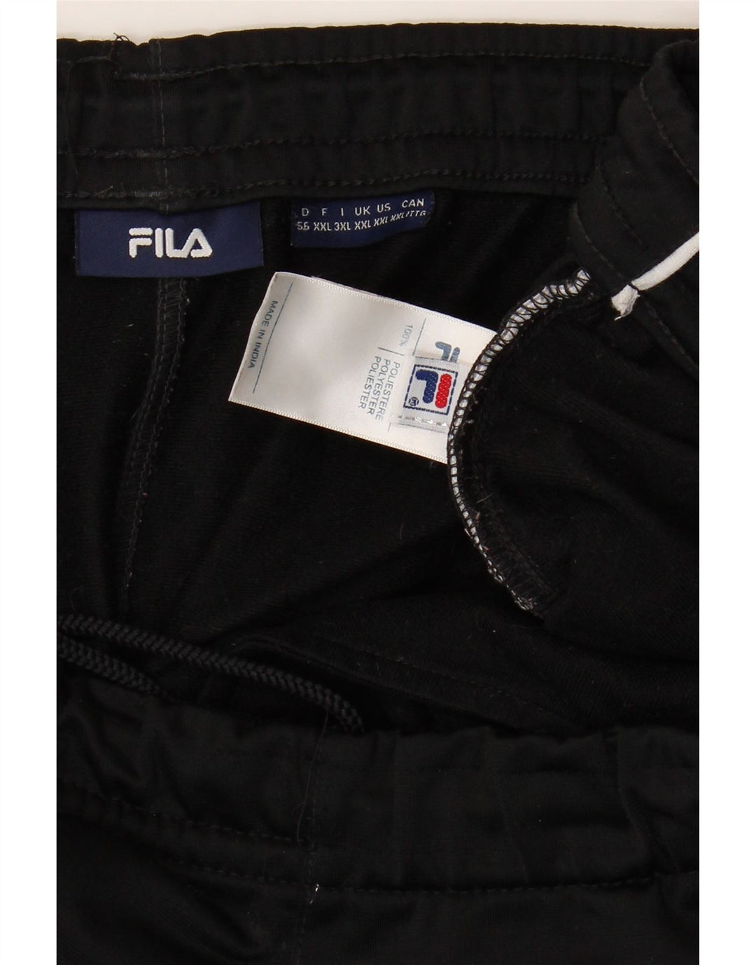 FILA Mens Tracksuit Trousers 2XL  Black Polyester Vintage Fila and Second-Hand Fila from Messina Hembry 