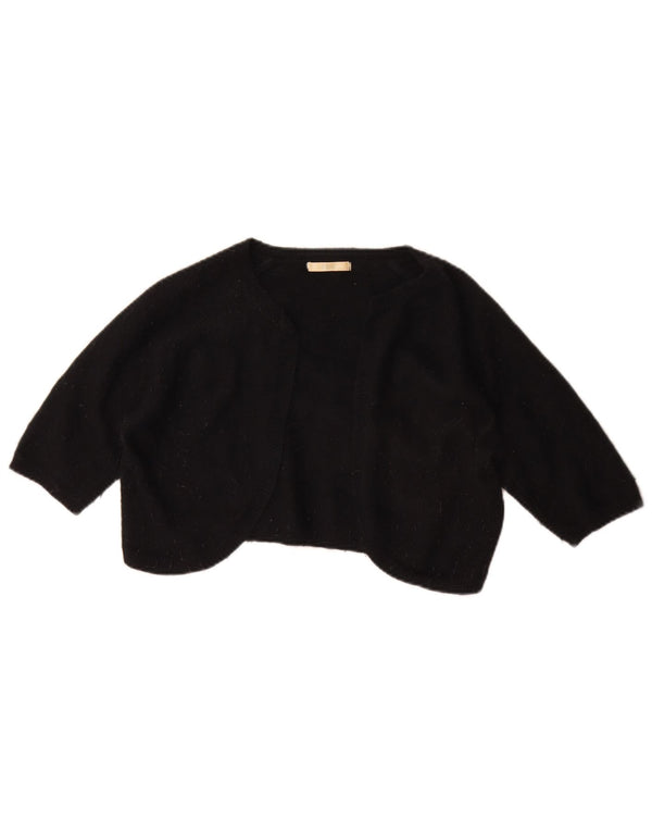 Marks & Spencer Damski sweter bolerko z rękawem 3/4 UK 12, średni czarny Angora