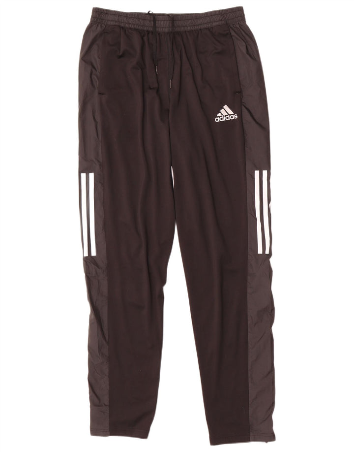 Męskie spodnie dresowe Adidas Aeroready, średni czarny poliester z blokami kolorów