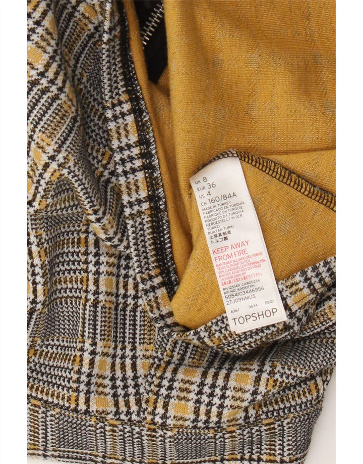 Damska spódniczka mini Topshop UK 8 Small W28 Szara, poliestrowa krata