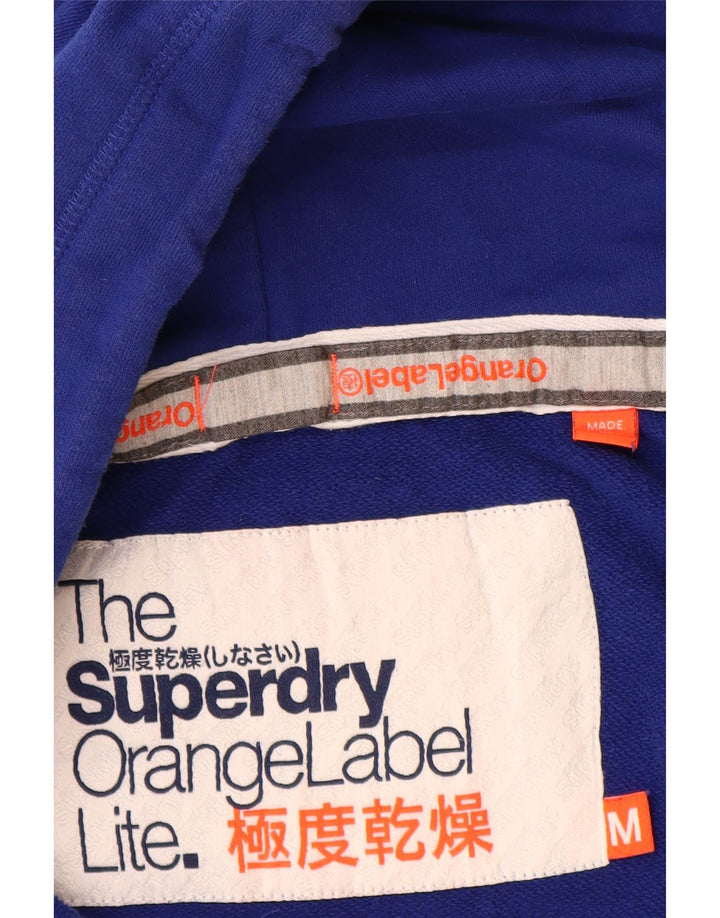 Damski sweter z kapturem i zamkiem Superdry UK 12, średni niebieski, bawełniany