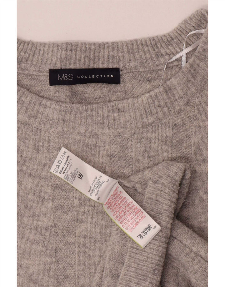 Marks & Spencer Damski sweter oversize z dekoltem w łódkę, UK 10, mały, szary