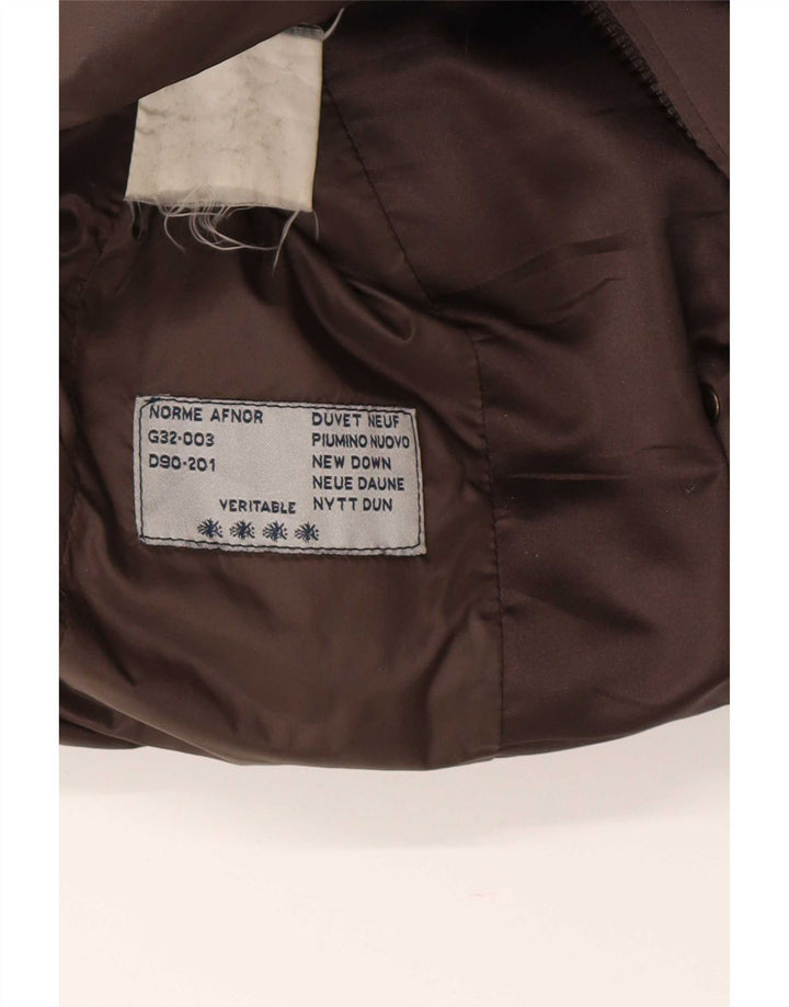 Damski ocieplany płaszcz Moncler, rozmiar 3, duży brązowy