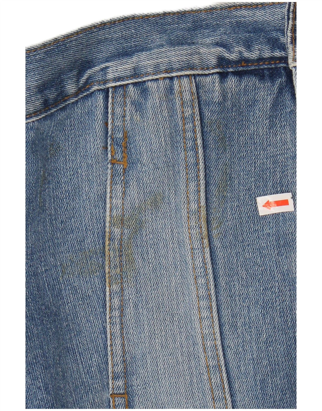 Damska kurtka jeansowa VINTAGE Crop UK 14, duża niebieska bawełna