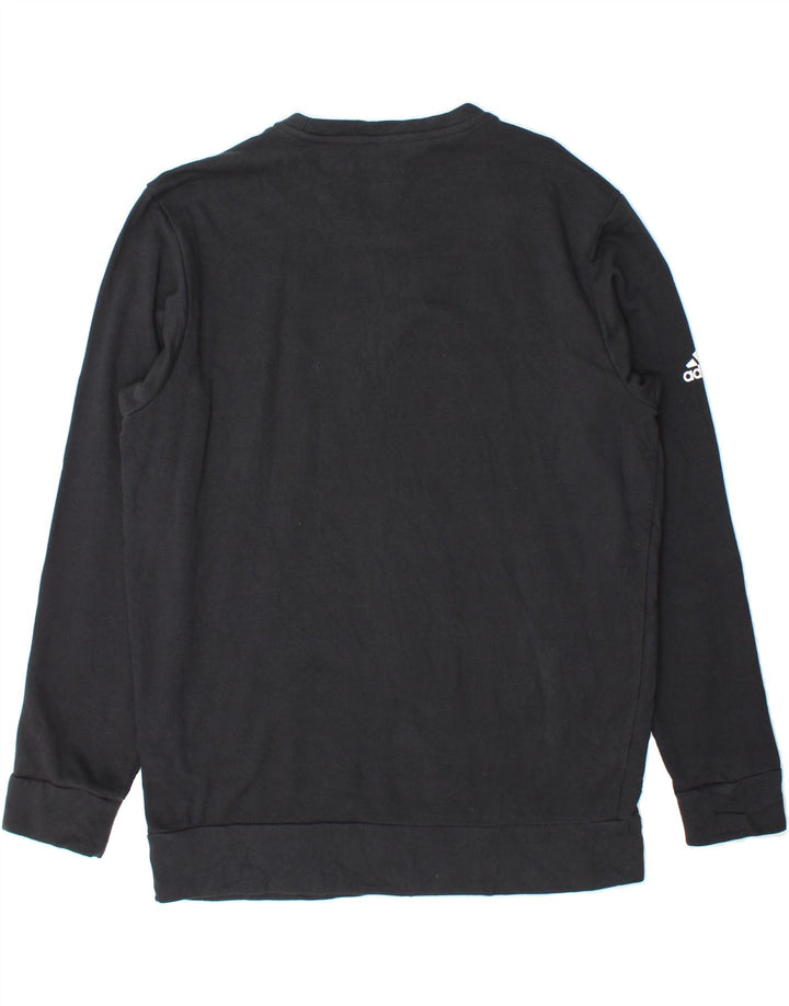 ADIDAS Mens Sweatshirt Jumper Large Black Cotton Vintage Adidas and Second-Hand Adidas from Messina Hembry 