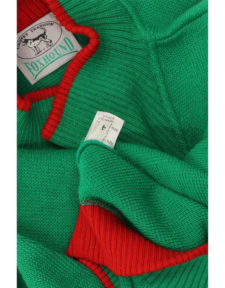 Męski sweter z golfem Foxhound, duży, zielony, wełniany