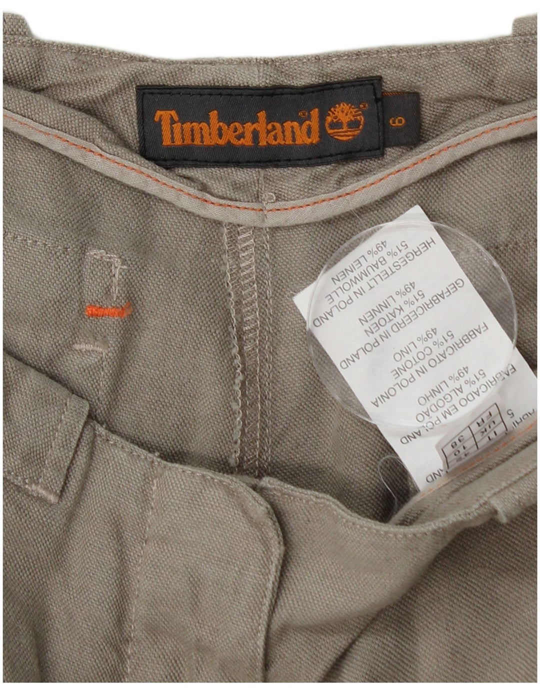 Damskie proste spodnie chino Timberland US 6 Medium W28 L30 Szara bawełna