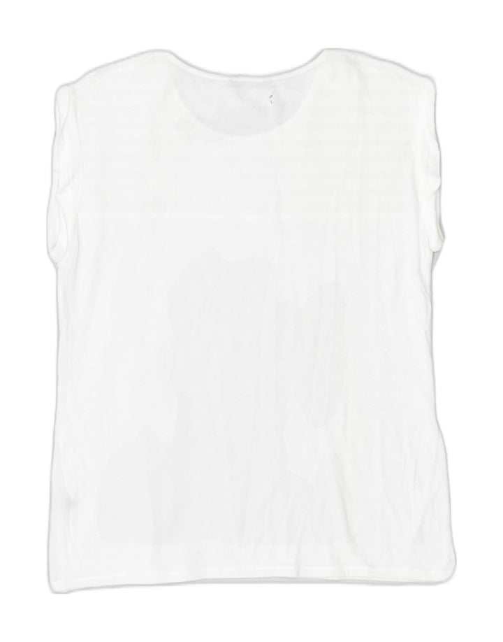 MASSIMO DUTTI Womens Blouse Top UK 14 Medium White Cotton | Vintage | Thrift | Second-Hand | Used Clothing | Messina Hembry 