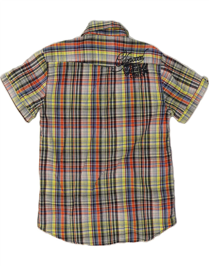 JACK & JONES Mens Graphic Short Sleeve Shirt Medium Multicoloured Check Vintage Jack & Jones and Second-Hand Jack & Jones from Messina Hembry 