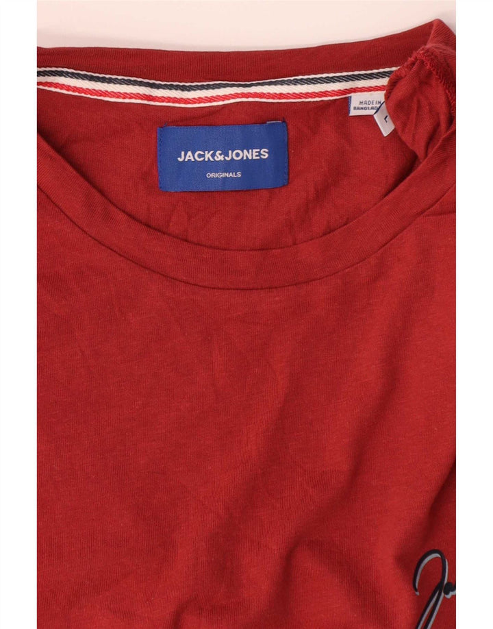 T-shirt męski Jack & Jones, bawełniany, średni czerwony