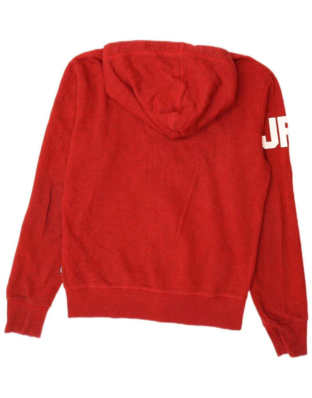 Męski sweter z kapturem i zamkiem błyskawicznym Superdry, średnioczerwony, bawełniany
