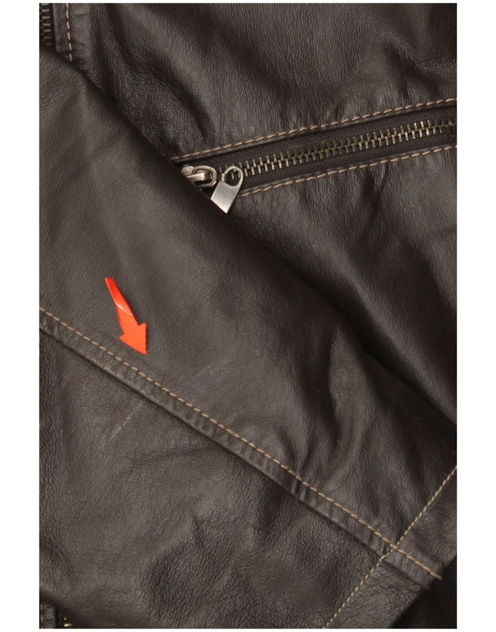 Męska kurtka skórzana KARTEL UK 38 Średniobrązowa skóra