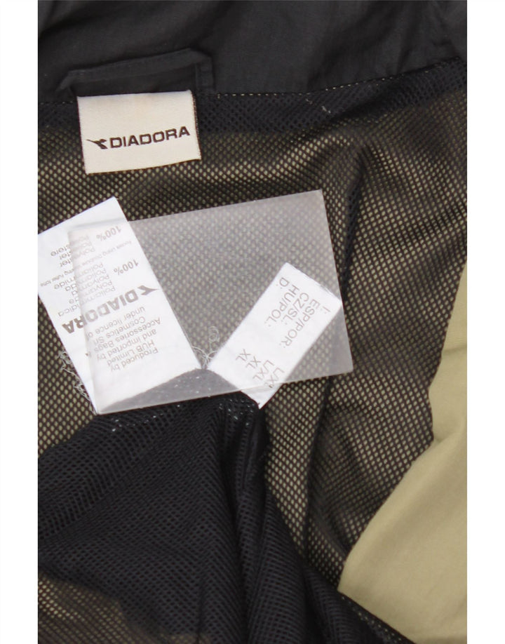 Męska kurtka przeciwdeszczowa z kapturem DIADORA UK 42 XL Khaki, poliamid