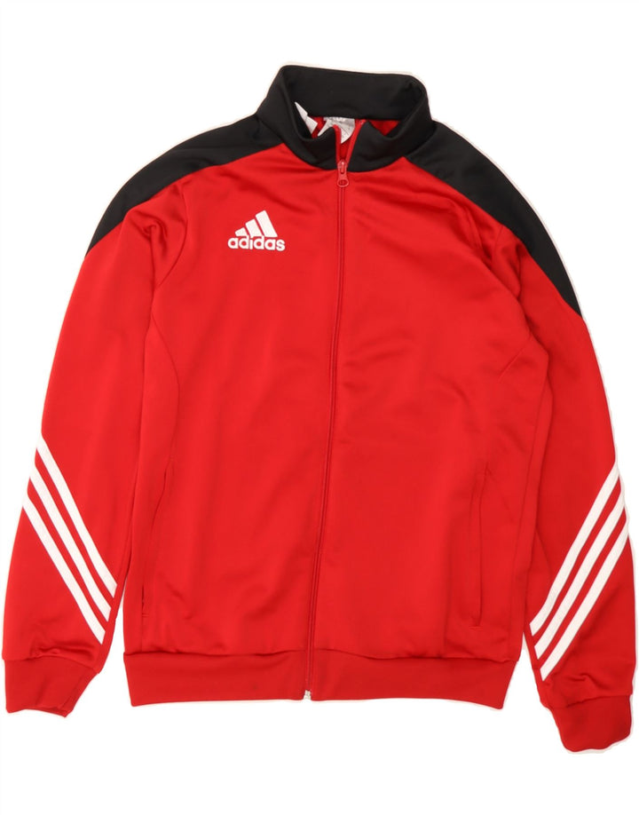 ADIDAS Boys Tracksuit Top Jacket 13-14 Years XL Red Colourblock Polyester Vintage Adidas and Second-Hand Adidas from Messina Hembry 